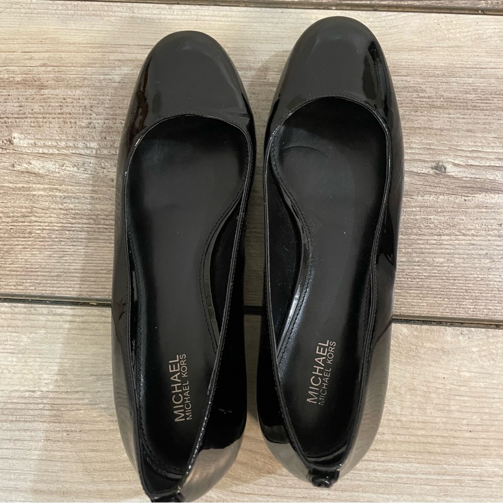 MICHAEL Michael Kors Black Patent Leather Flats Women’s 8 Sequin Low Heel - Picture 8 of 9